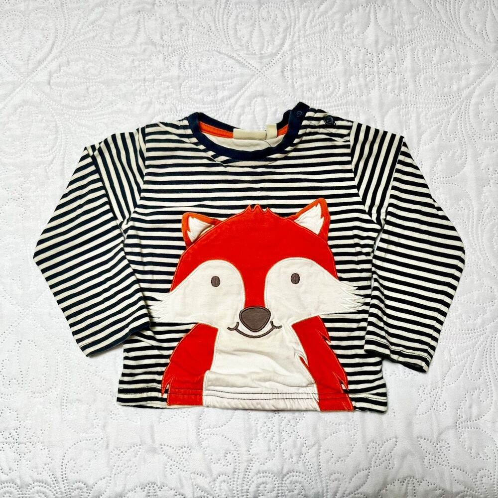 Jojo Maman Bebe Fox Appliqué Shirt Size 18-24m - Picture 2 of 6